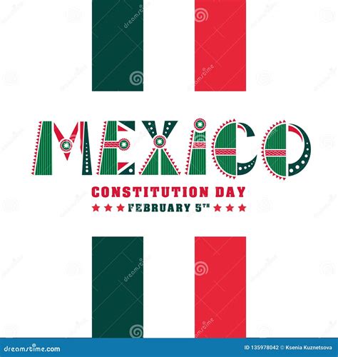 Mexico Constitution Day Illustration. Vector 5 February Celebration