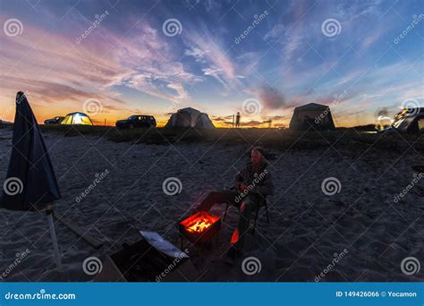 Camping at the Beach in the Night Stock Photo - Image of evening, auto: 149426066