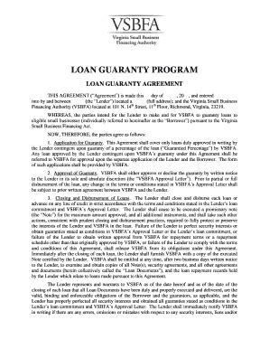 Fillable Online Loan Guaranty Agreement Fax Email Print Pdffiller