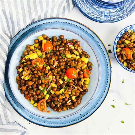 Kala Chana Chaat Black Chickpea Salad Easy Indian Cookbook