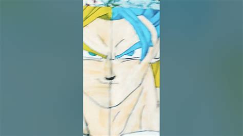 Half Face Drawing Of Gogeta Ssjb And Vegito Ssj Dragon Ball Anime