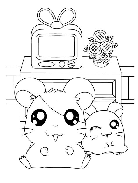 Coloriage Hamtaro et Penelope télécharger et imprimer gratuit sur