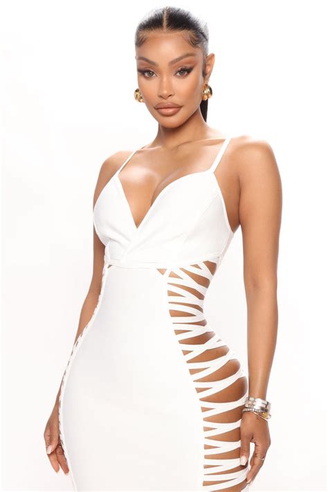 Cut It Out Bandage Midi Dress White Fashion Nova Dresses Fashion