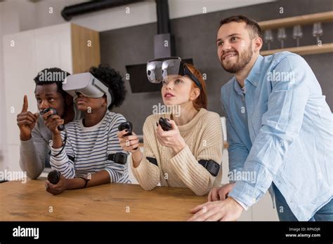 Virtual Battle Of Two Multiracial Teams Consisting Of Loving African