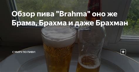 Обзор пива "Brahma" оно же Брама, Брахма и даже Брахман | С Миру по ...