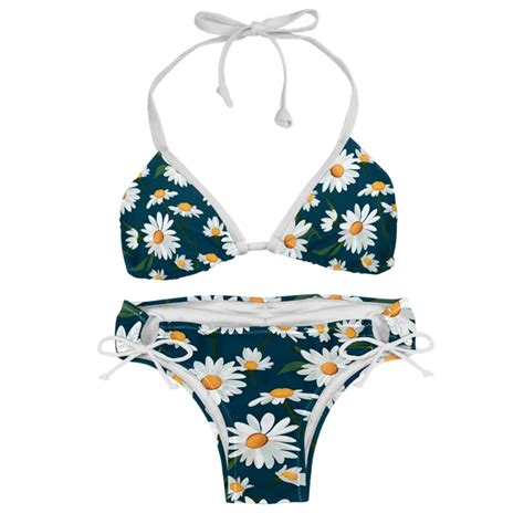 Daisy Swim Wear Bikini Set With Detachable Sponge Adjustable Strap Two Pack For Versatile