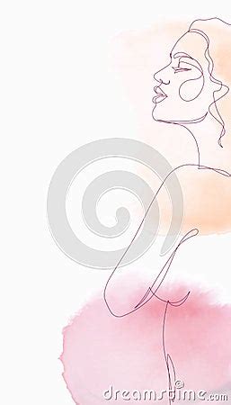 Beautiful Nude Woman Continuous Line Drawing Art Vector Illustration