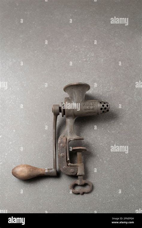 Antique Manual Meat Grinder Stock Photo Alamy