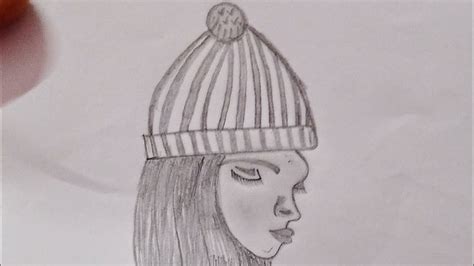 How To Draw A Girl Wearing Winter Cap For Beginners Ll Pencil Sketch