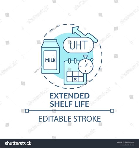 Extended Shelf Life Turquoise Concept Icon Stock Vector Royalty Free