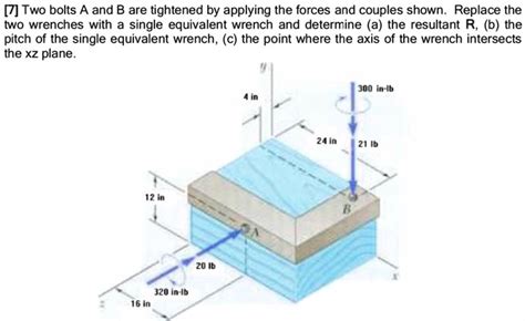 Solved Two Bolts A And B Are Tightened By Applying The Forces And