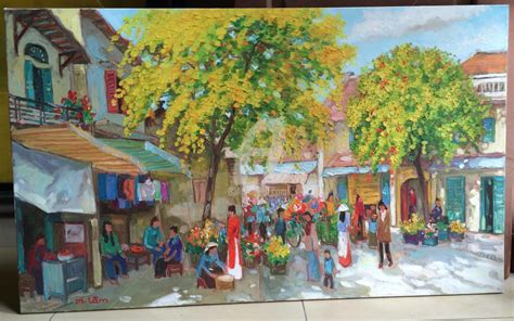 Timeless Beauty Original Hanoi Oil Paint Painting By Lam Duc Manh