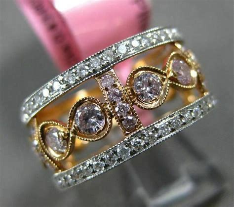 Wide 115ct White And Pink Diamond 18k White And Rose Gold Infinity