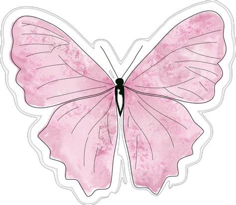 Watercolor Butterfly Pink Sticker By Ashlison