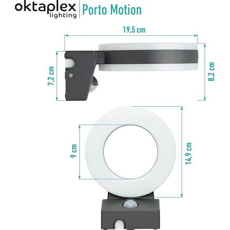 Oktaplex Led Au Enwandleuchte Mit Sensor Porto K Warmwei Ip