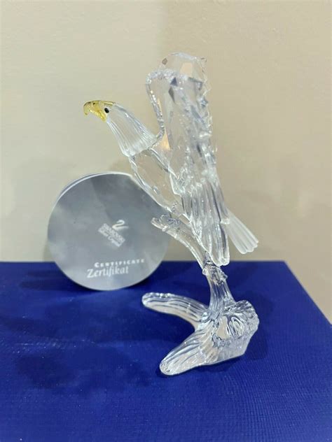 Mavin Swarovski Crystal Figurine Bald Eagle High Feathered