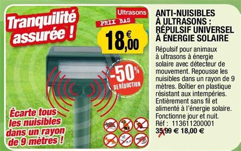 Promo Anti Nuisibles Ultrasons R Pulsif Universel Nergie Solaire