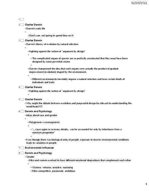 Chapter Psy Lecture Notes Charles Darwin Darwins