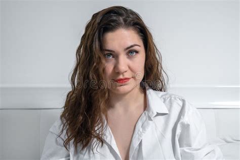 Sensual Brunette Woman Underwear Lie Bed Stock Photos Free Royalty Free Stock Photos From