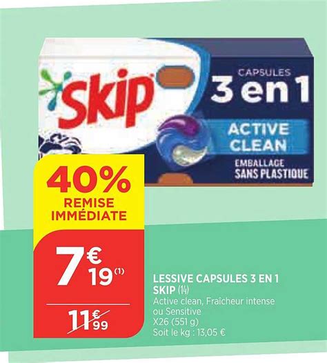 Promo Lessive Capsules En Skip Chez Bi Icatalogue Fr