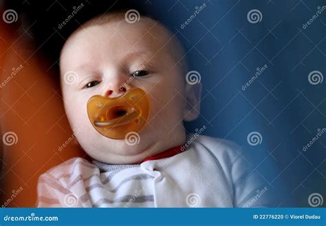 Baby With Pacifier Stock Photo Image Of Pacifier Newborn