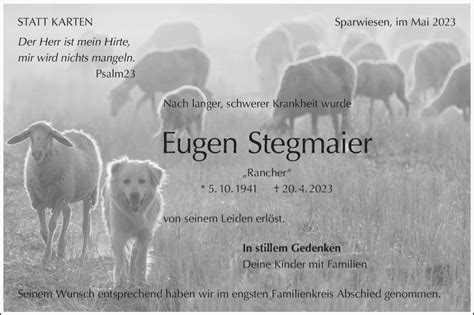 Traueranzeigen von Eugen Stegmaier Südwest Presse Trauer