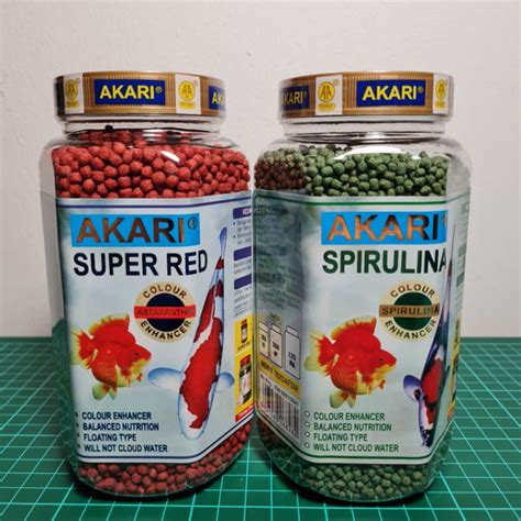 Jual PELET IKAN KOI PAKAN IKAN KOKI SUPER RED DAN SPIRULINA AKARI 2mm