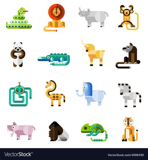 Jungle animals set Royalty Free Vector Image - VectorStock