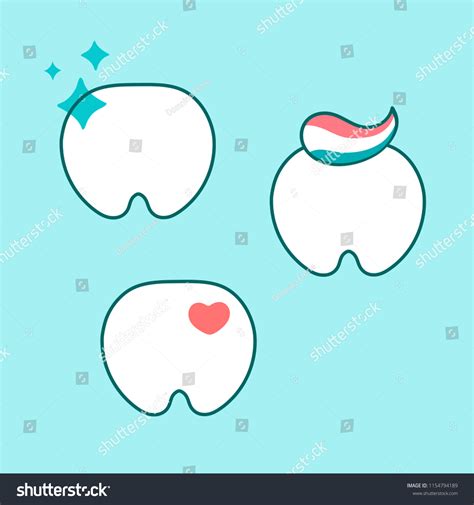 Tooth Logo Set Cartoon Teeth Collection Stock Vector Royalty Free