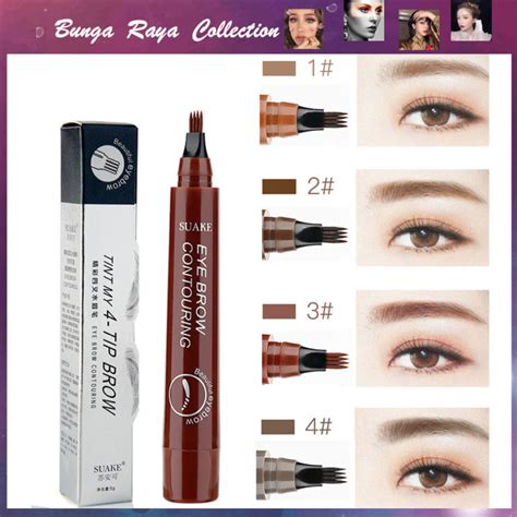 SUAKE 5 Colors Four Head Bifurcation Four Eyebrow Pencil Waterproof