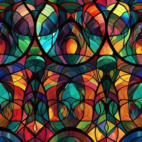 Premium Photo A Colorful Stained Glass Window With A Colorful Pattern