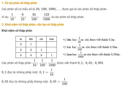 Khái Niệm Số Thập Phân Cấu Tạo Số Thập Phân Giáo Viên Việt Nam