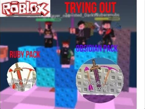 REVIEWING OBSIDIAN PACK RUBY PACK ROBLOX SKYWARS YouTube