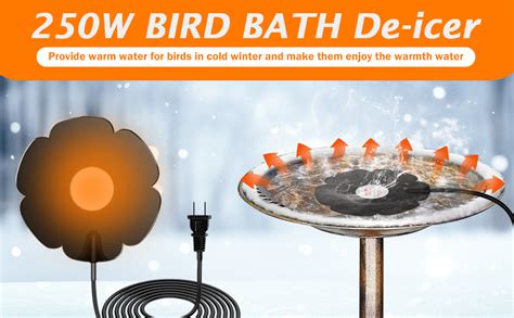 Kiwitata 250w Bird Bath Deicer For Outdoors In Winter