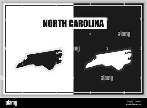 Flat Style Map Of State Of North Carolina Usa North Carolina Outline