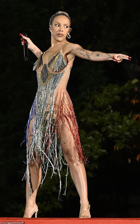 Doja Cat Dazzles In A Nude Sequin Covered Dress As She Hits The Stage At Global Citizen
