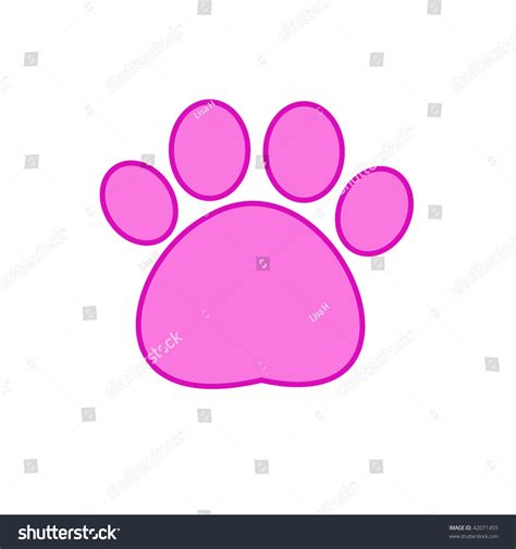 Pink Paw Print Stock Illustration 42071455 - Shutterstock