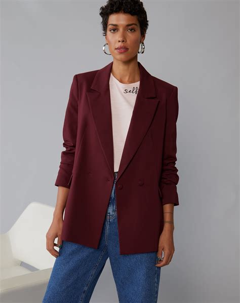 Blazer Alongado Alfaiataria Es Vinho Ideias Fashion Moda Blazer