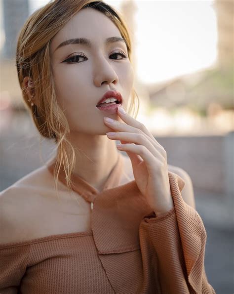 Hd Wallpaper Chou Hsuan Yung Women Asian Blonde Open Mouth