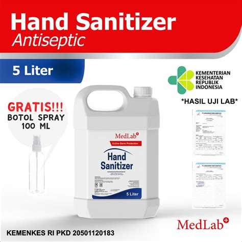 Jual Hand Sanitizer Cair Liter Medlab Antiseptik Alkohol New