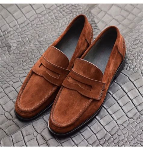 Brown Suede Mens Dress Loafers Buy Brown African Wedding Shoe Style