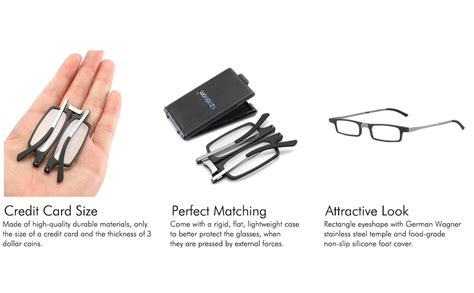 Szeoeom Ultra Thin Foldable Reading Glasses Ultra Light Bule Light Folding Readers For Men Women