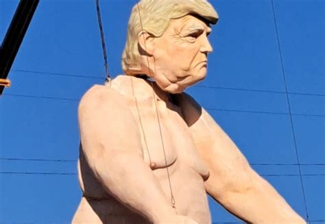 BREAKING EXCLUSIVE Giant Statute Of Naked President Trump Erected In