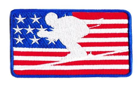 Cool USA American Downhill Skiing Patch 10cm SmART Patches Embroidery