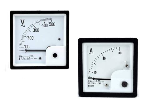 Erh India Analog Ampere Meter 0 30A Analog Voltmeter 0 500V Ac 72Mm