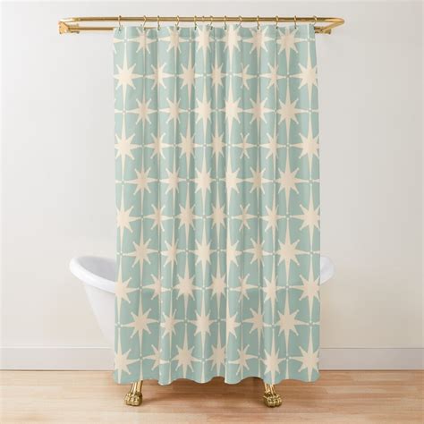 Atomic Age 1950s Retro Midcentury Modern Starburst Pattern In Celadon