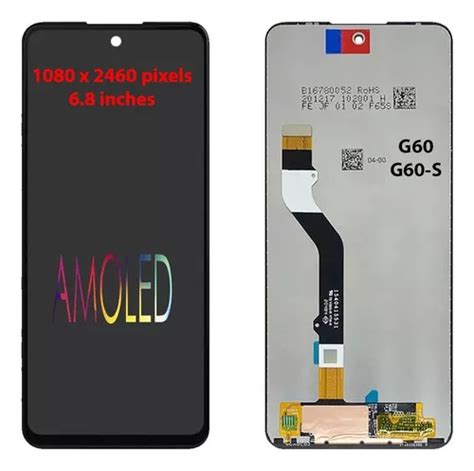 Display Tela Touch Frontal Compatível Moto G60s Xt2133 Pel Cor Preto