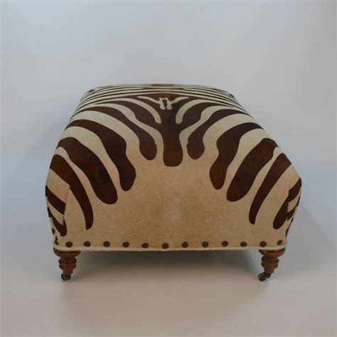 Cowhide Ottoman In Zebra Print At 1stDibs