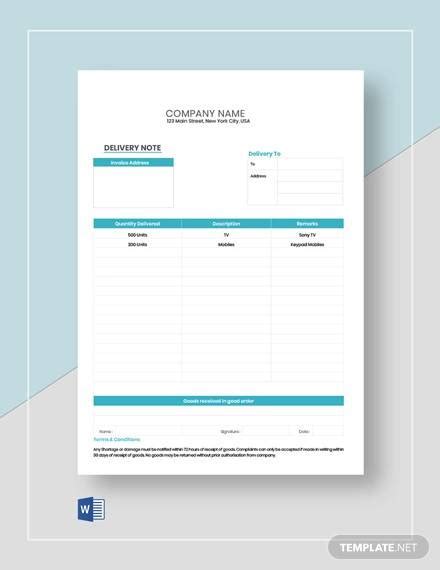 Delivery Note Format In Excel Sheet Excel Templates