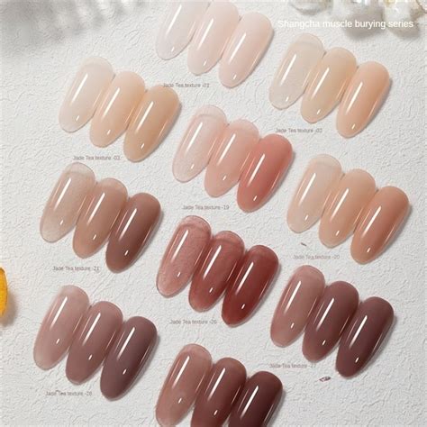 Sẵn SàngCharzieg Keo Sơn Móng Tay Kết Cấu Trà Gel Ánh Sáng Thạch Màu Nude Trong Suốt Làm Móng